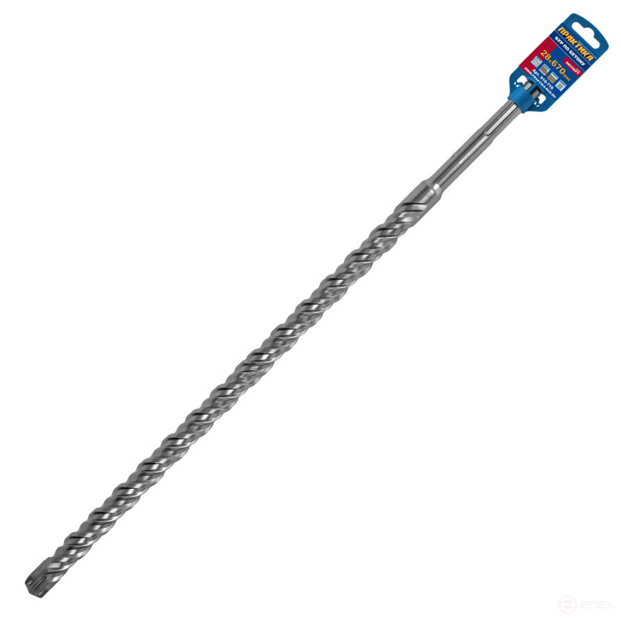 Бур SDS-MAX ПРАКТИКА 28 х 530/670мм, КВАДРО, серия Эксперт, по бетону (919-716)
