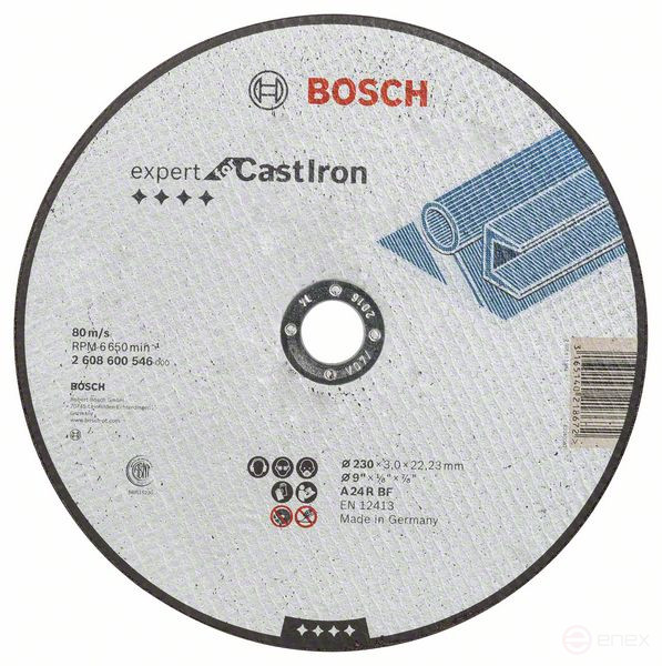 Cutting wheel, straight, Expert for Cast Iron AS 24 R BF, 230 mm, 3.0 mm