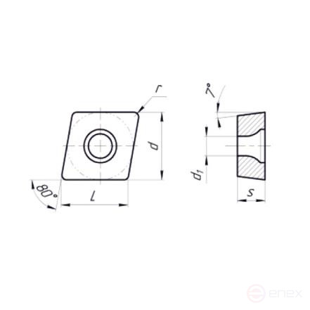 Пластина сменная ромбическая CCMT 09T304-CM MP201R «Русский Инструмент» (РИ)