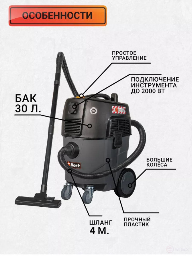 Пылесос для сухой и влажной уборки BORT BAX-1530M-Smart Clean