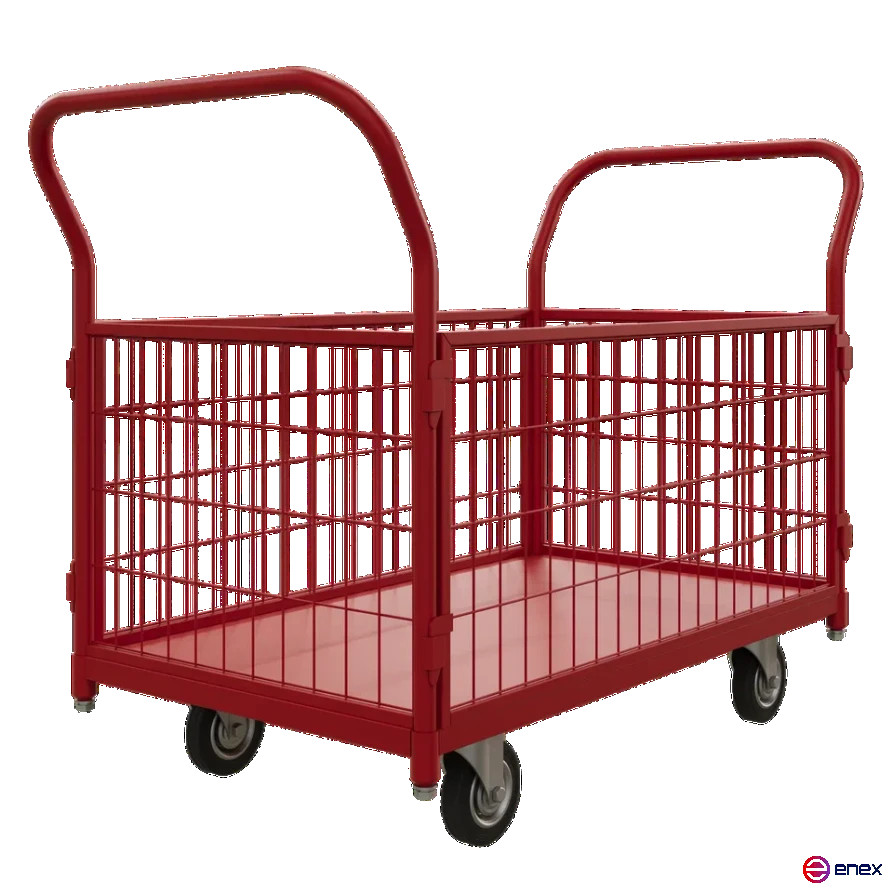 Тележка платформенная с бортами ТС 3 RT (600х1000) колёса d 160