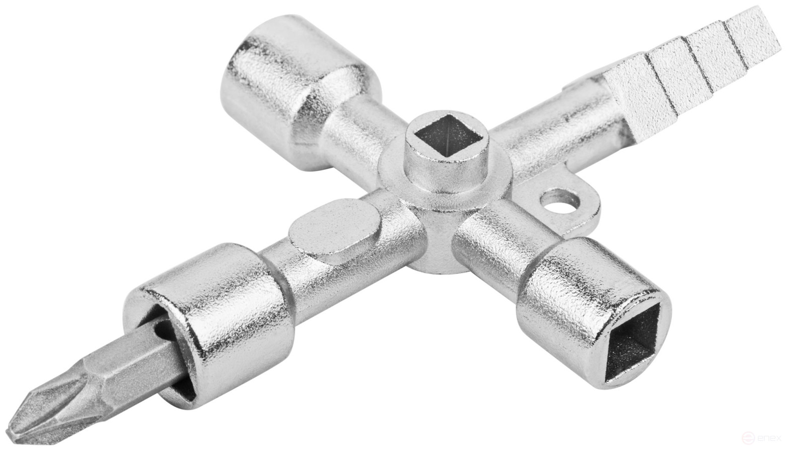 Ключ универсальный для электрошкафов 5-в-1, двусторонняя CrV бита PH2/SL7