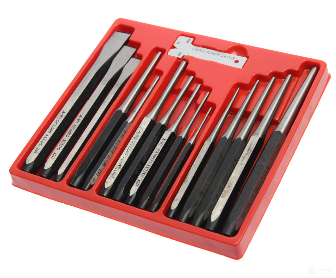 Набор зубил и выколоток 16 предметов в кейсе JTC