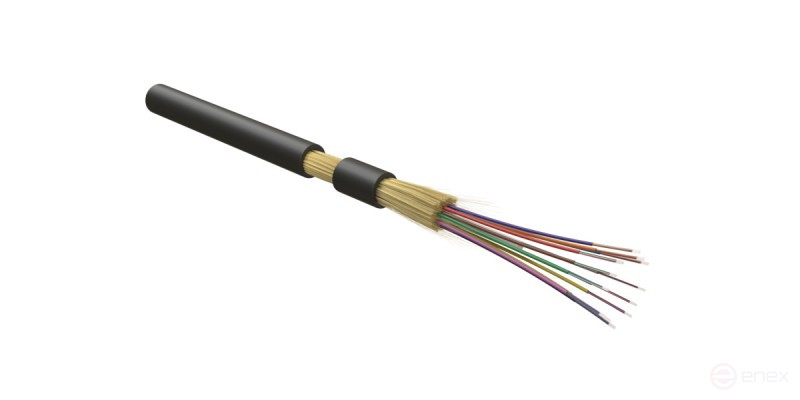FO-MB-IN/OUT-9S-144-LSZH-BK Fiber optic cable 9/125 (SMF-28 Ultra) single-mode, 144 fibers, gel-free microtubules 1.1 mm (micro bundle), internal/external, LSZH, ng(A)-HF, -40°C – +70°C, Black