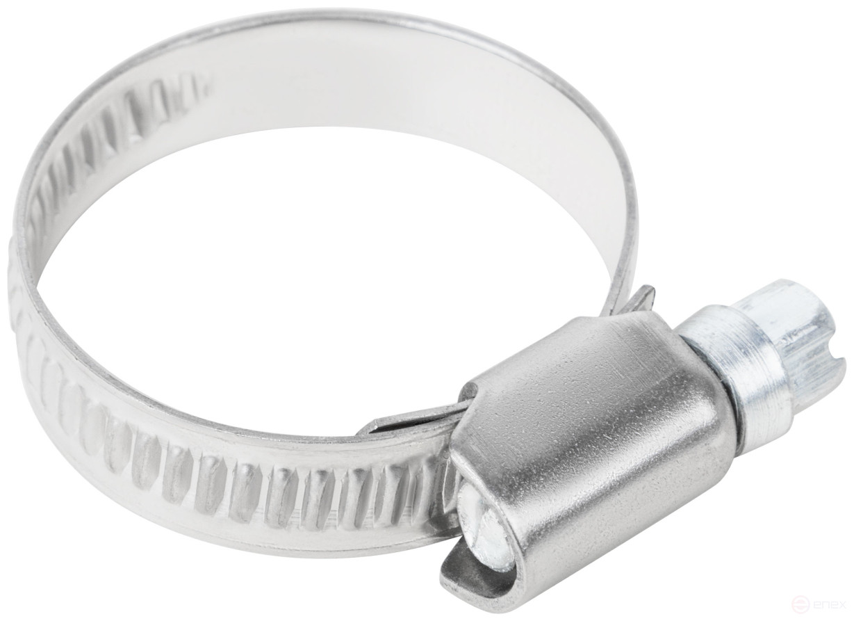Хомут обжимной накатной, ширина 9 мм, нерж.сталь 16-32 мм
