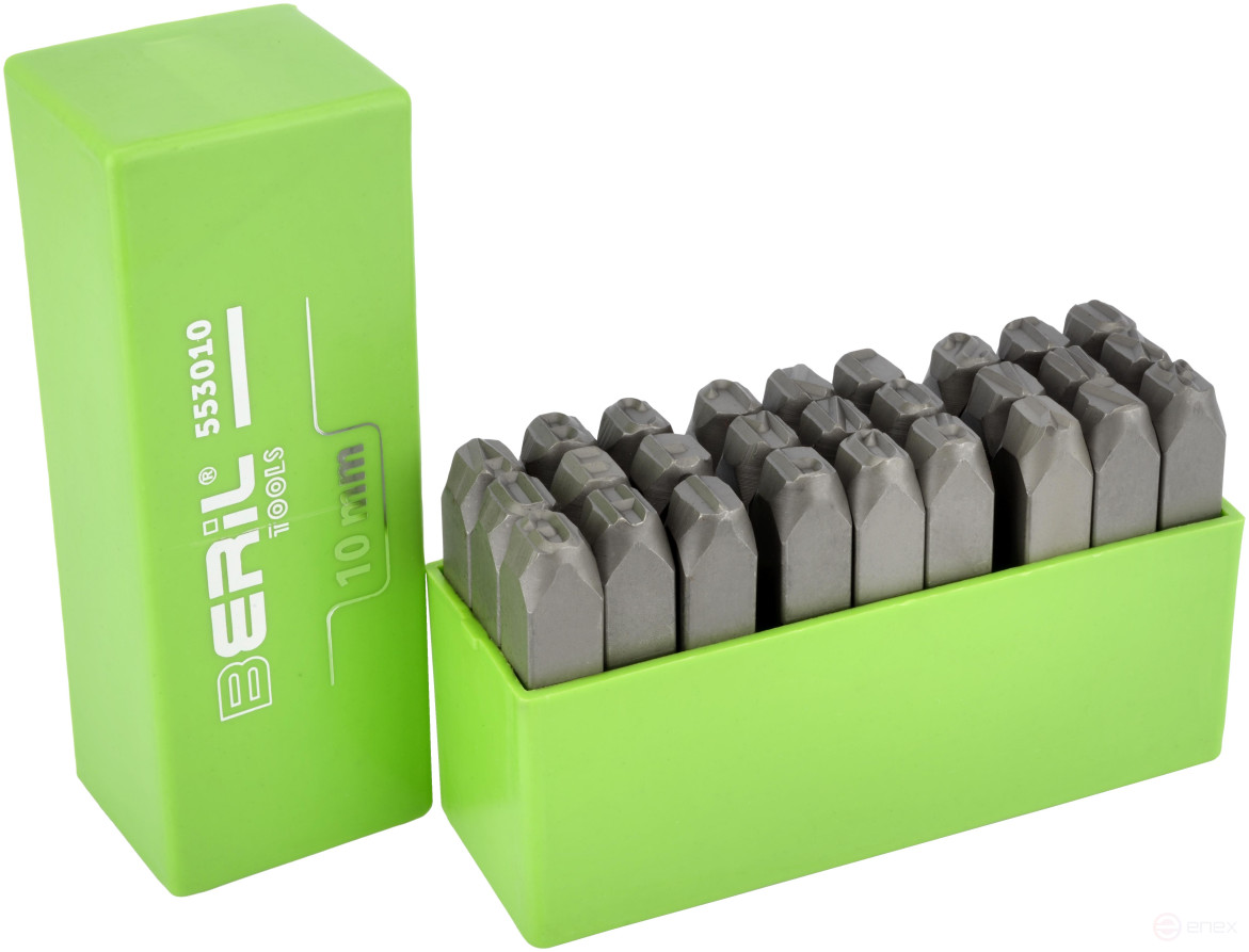 Набор клейм буквенных латиница 10мм (стальные) BERIL