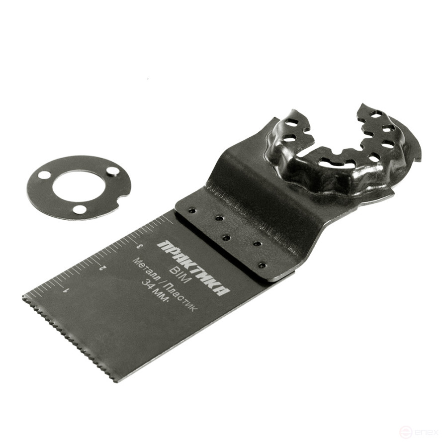 Насадка для МФИ ПРАКТИКА режущая пазовая прямая, BiM, по металлу и дереву, 34 мм, мелкий зуб (240-188)