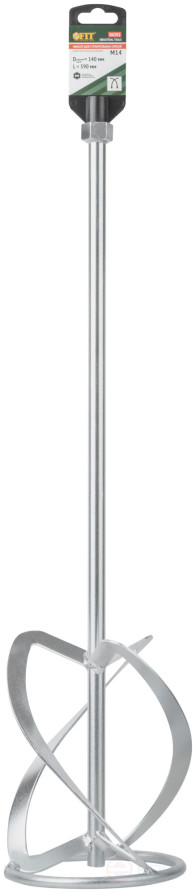 Миксер для легких строительных смесей усиленный Профи, хвостовик М14, 140х590 мм