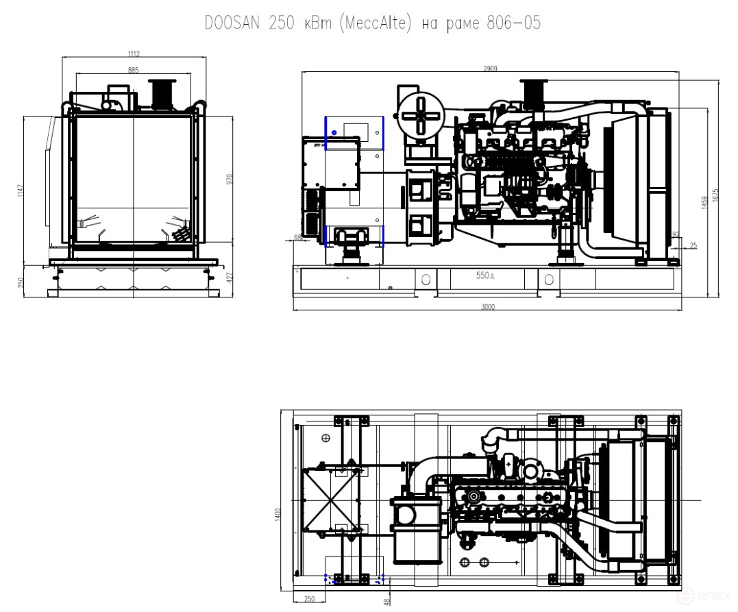 Дизельный генератор ТСС АД-240С-Т400-1РМ17 (Mecc Alte)
