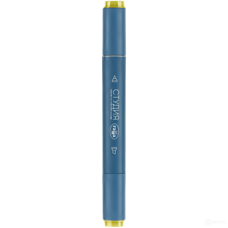 Маркер двусторонний для скетчинга Гамма "Студия", болотный светлый, корпус трехгранный, пулевид./клиновид. наконечники