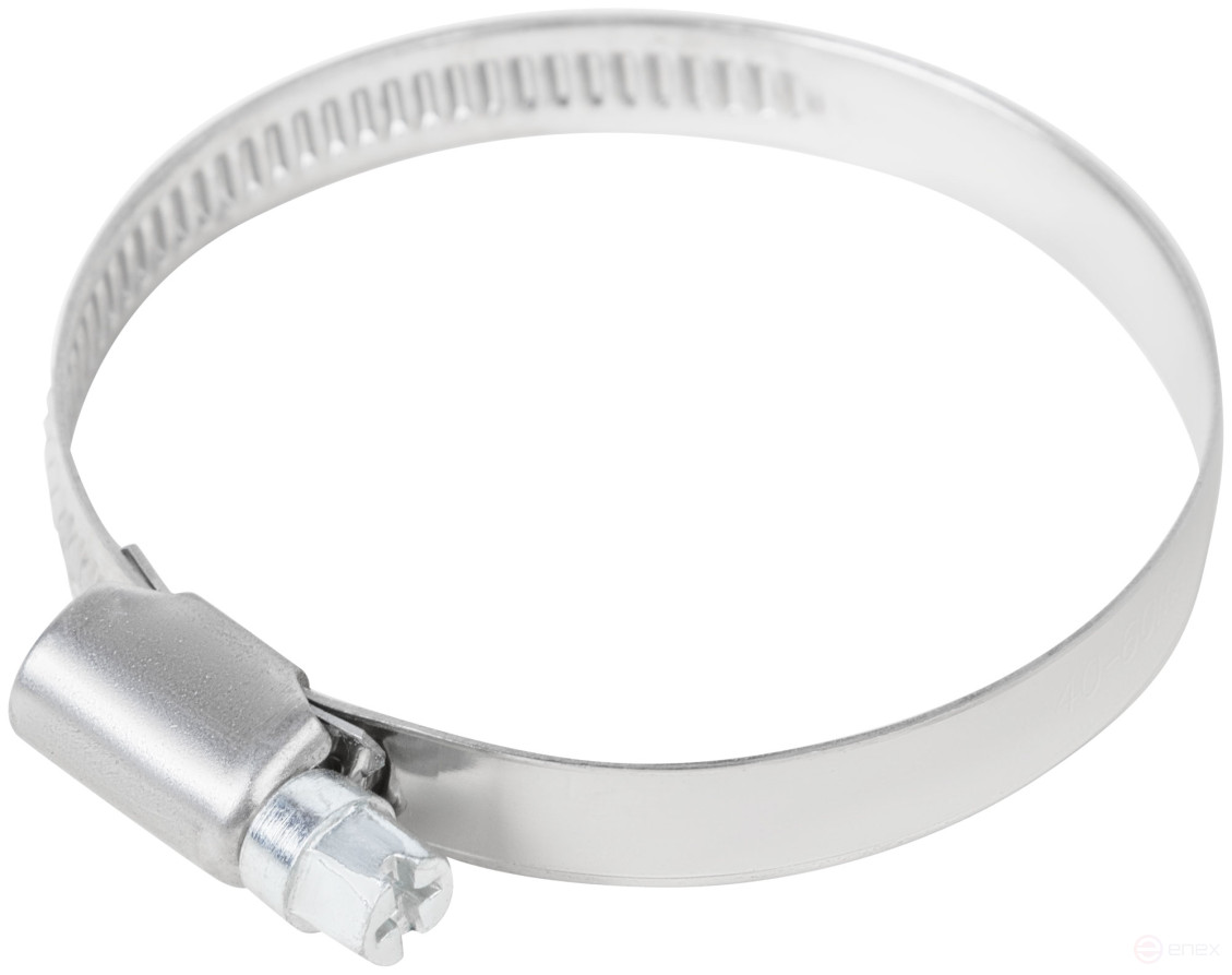 Хомут обжимной накатной, ширина 9 мм, нерж.сталь 40-60 мм