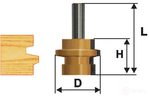 Milling cutter combined universal F41,3X25,4 mm, shank 12 mm