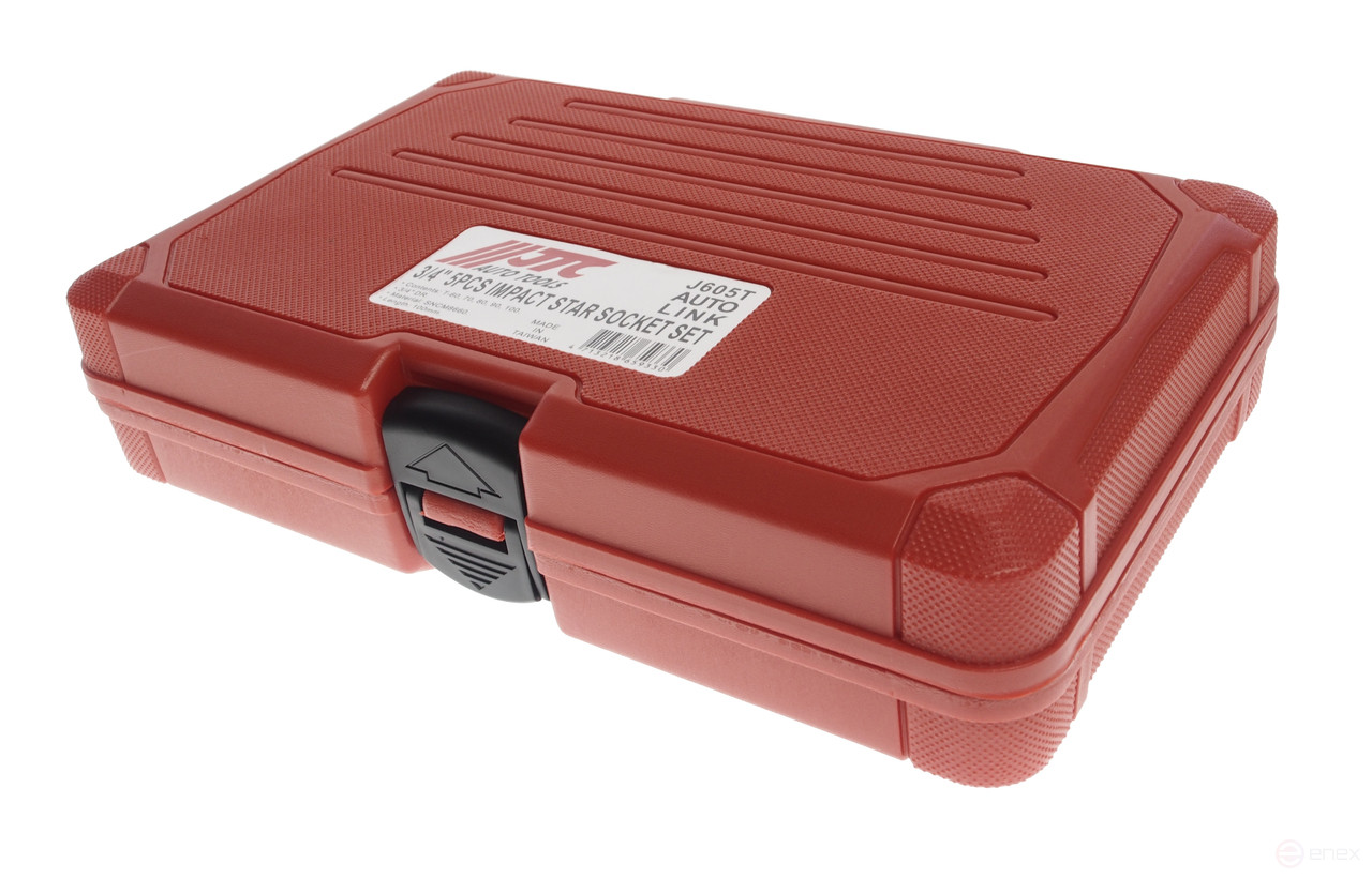 Набор головок торцевых 3/4" TORX (Т60-Т100) ударных L=100мм 5 предметов в кейсе JTC