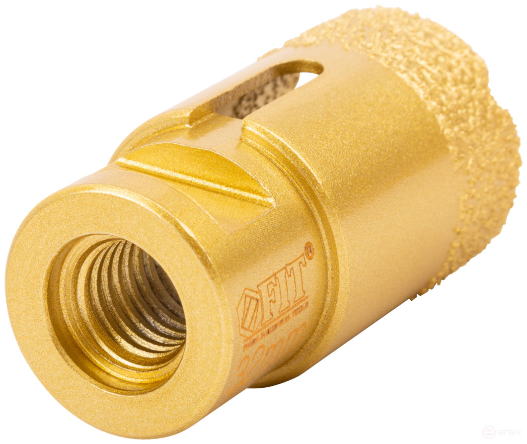 Коронка кольцевая для УШМ, М14, по керамограниту, камню и кафелю алмазная, вакуумное спекание 32х60 мм