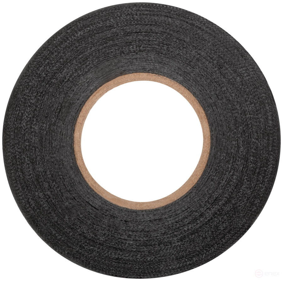 Лента тканевая на флисовой основе (ПЭТ) 19 мм х 0,3 мм х 15 м (черная)