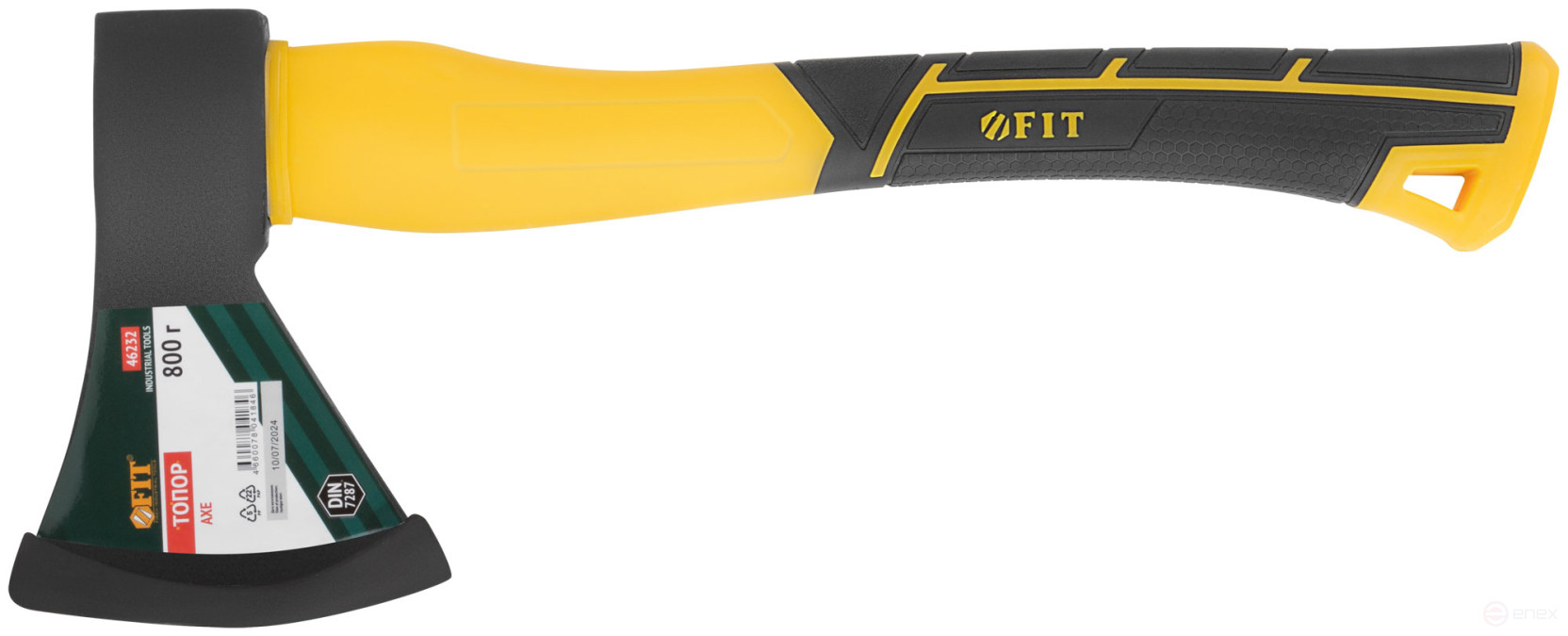 Axe forged reinforced steel, reinforced fiberglass handle 800 gr. with black powder coating