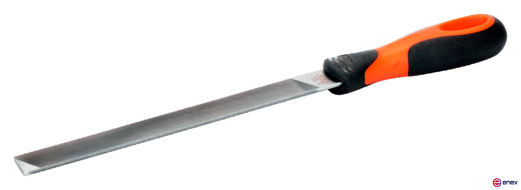 Напильник плоский с 2 закругленными кромками с рукояткой ERGO 200 мм, насечка драчевая