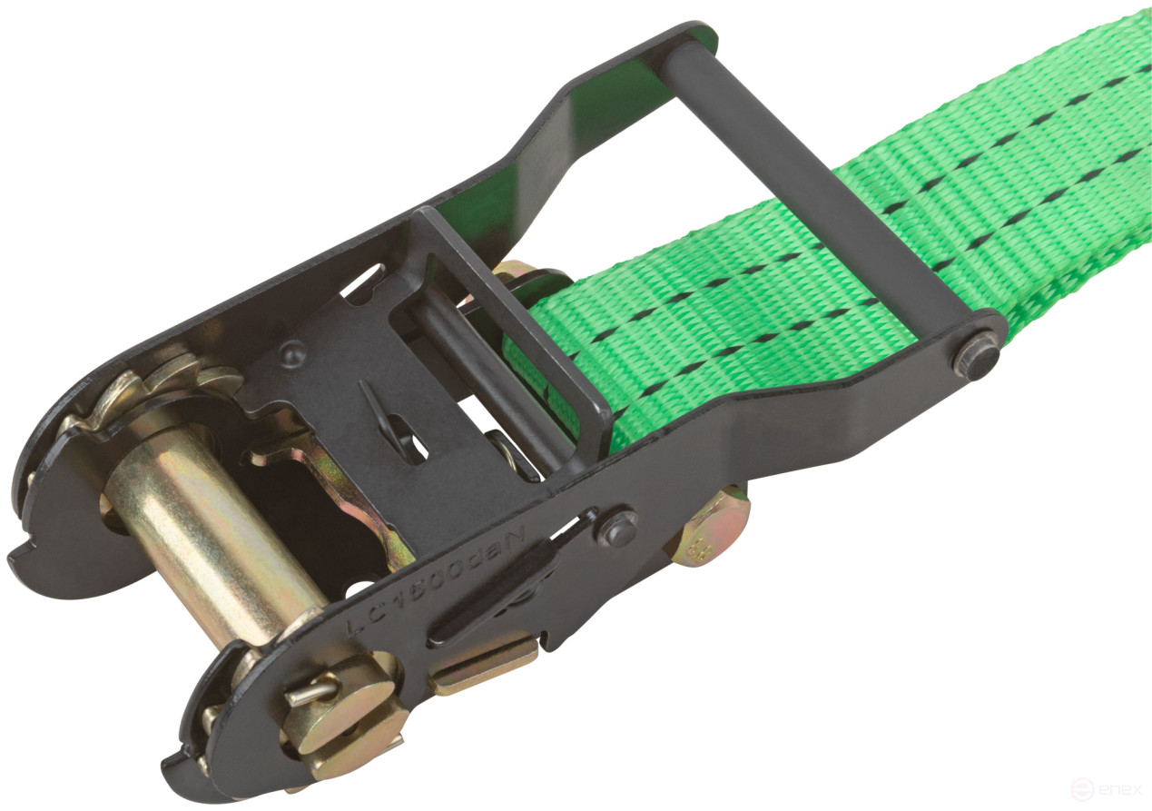 Load fastening strap, ratchet mechanism 135 mm, polyester tape 38 mm x 12 m, 1500 / 3000 kg