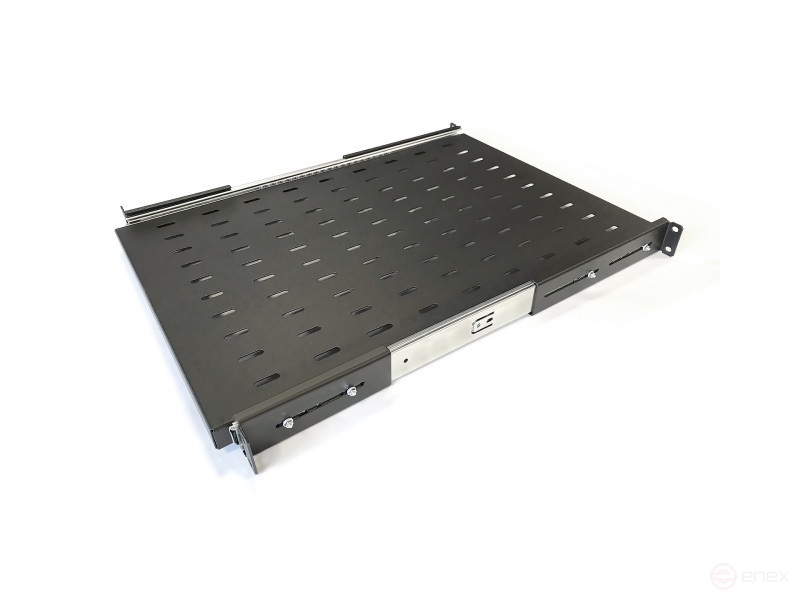 TSS3-800-RAL9004 Sliding shelf with 19" mounting, depth 800 mm, load up to 20 kg, for TTB cabinets 1000-1200mm deep, color black (RAL 9004)