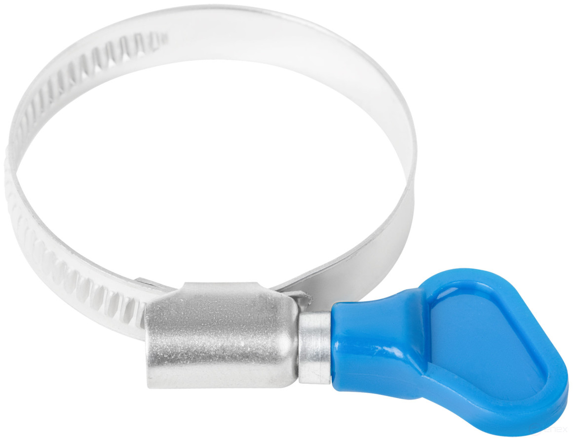 Knurled crimping clamp with a key, 9 mm wide, stainless steel.steel 30-45 mm