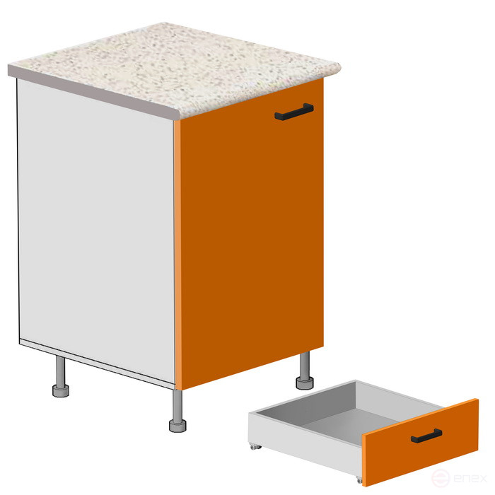 Waterproof rollers for a roll-out floor furniture drawer, 4 pcs. Height 22 mm