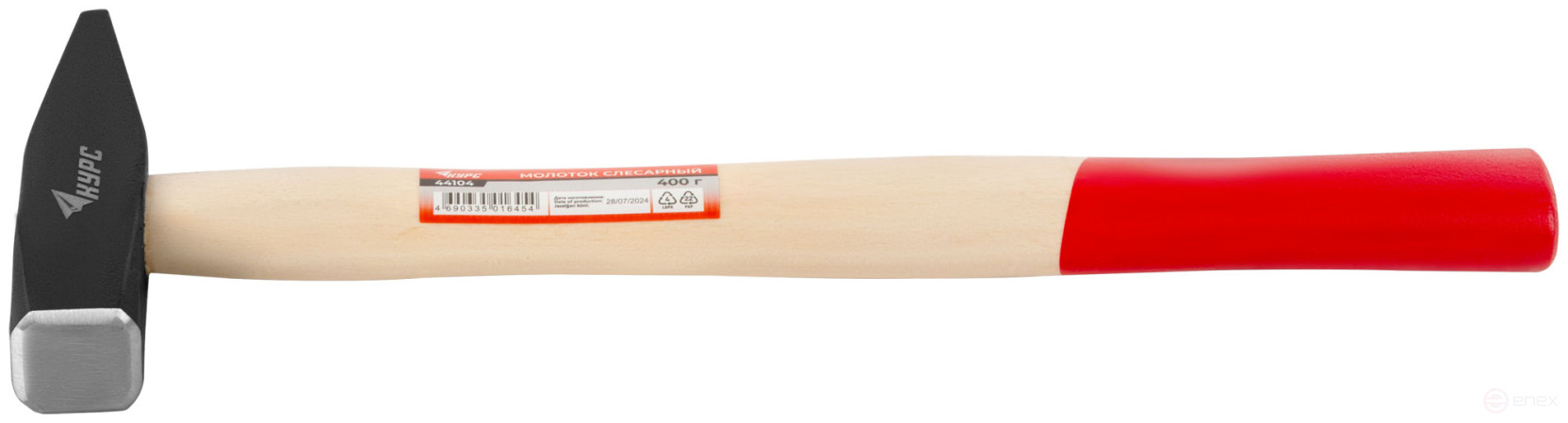 Молоток слесарный, деревянная ручка "Оптима" 400 гр.