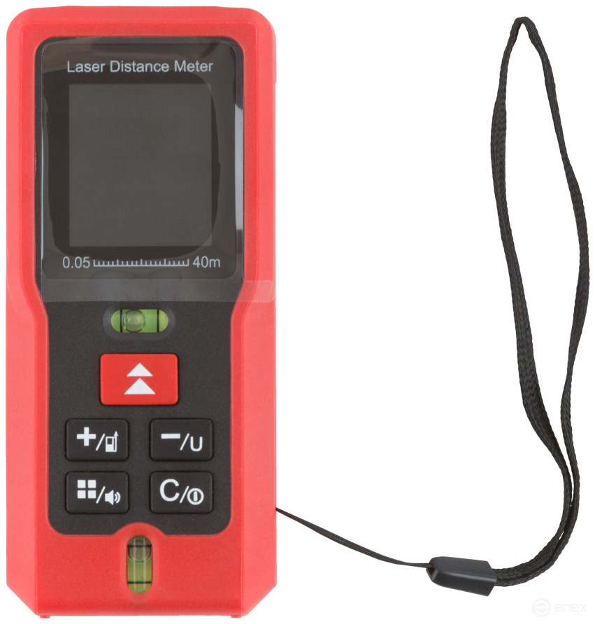 Дальномер лазерный, расчет площади/объема, LCD дисплей, диапазон 40 м