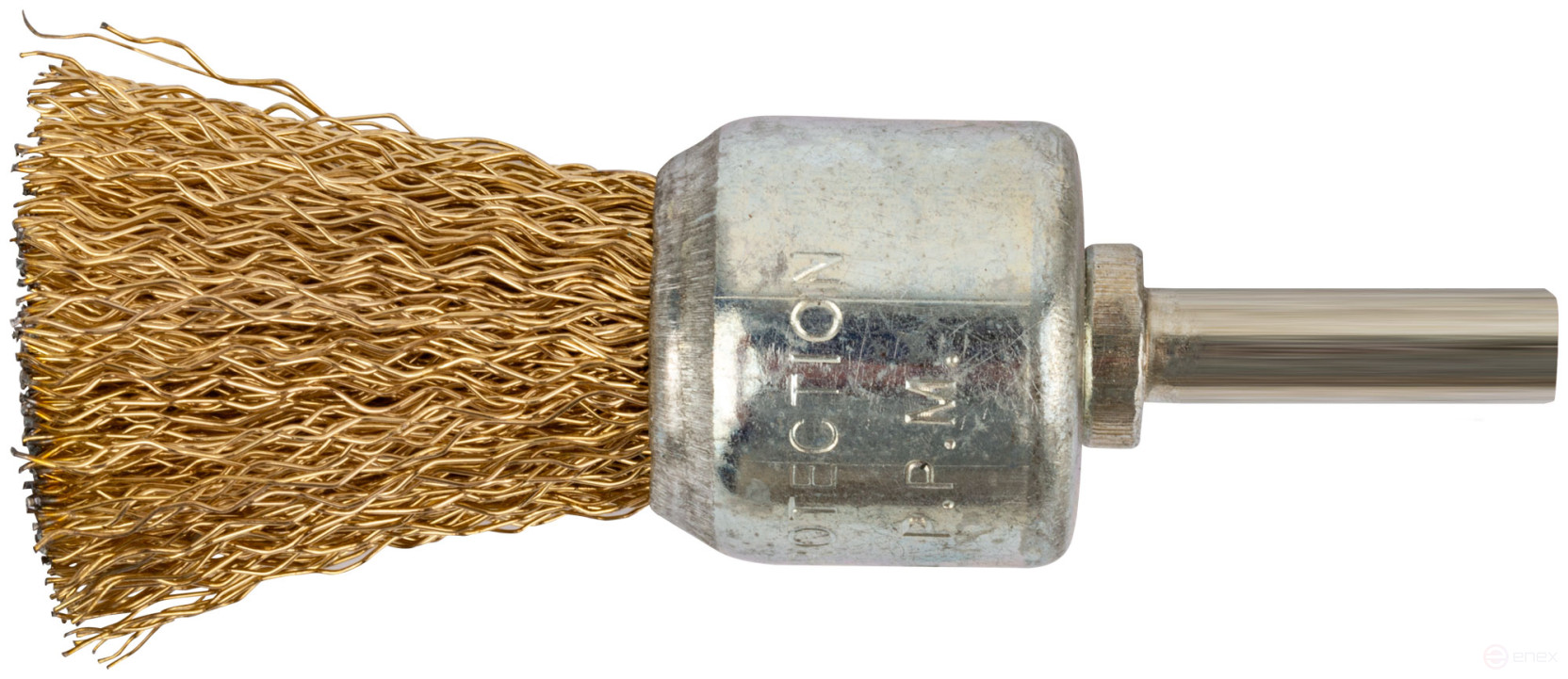 Корщетка-венчик, со шпилькой, стальная латунированная волнистая проволока 24 мм