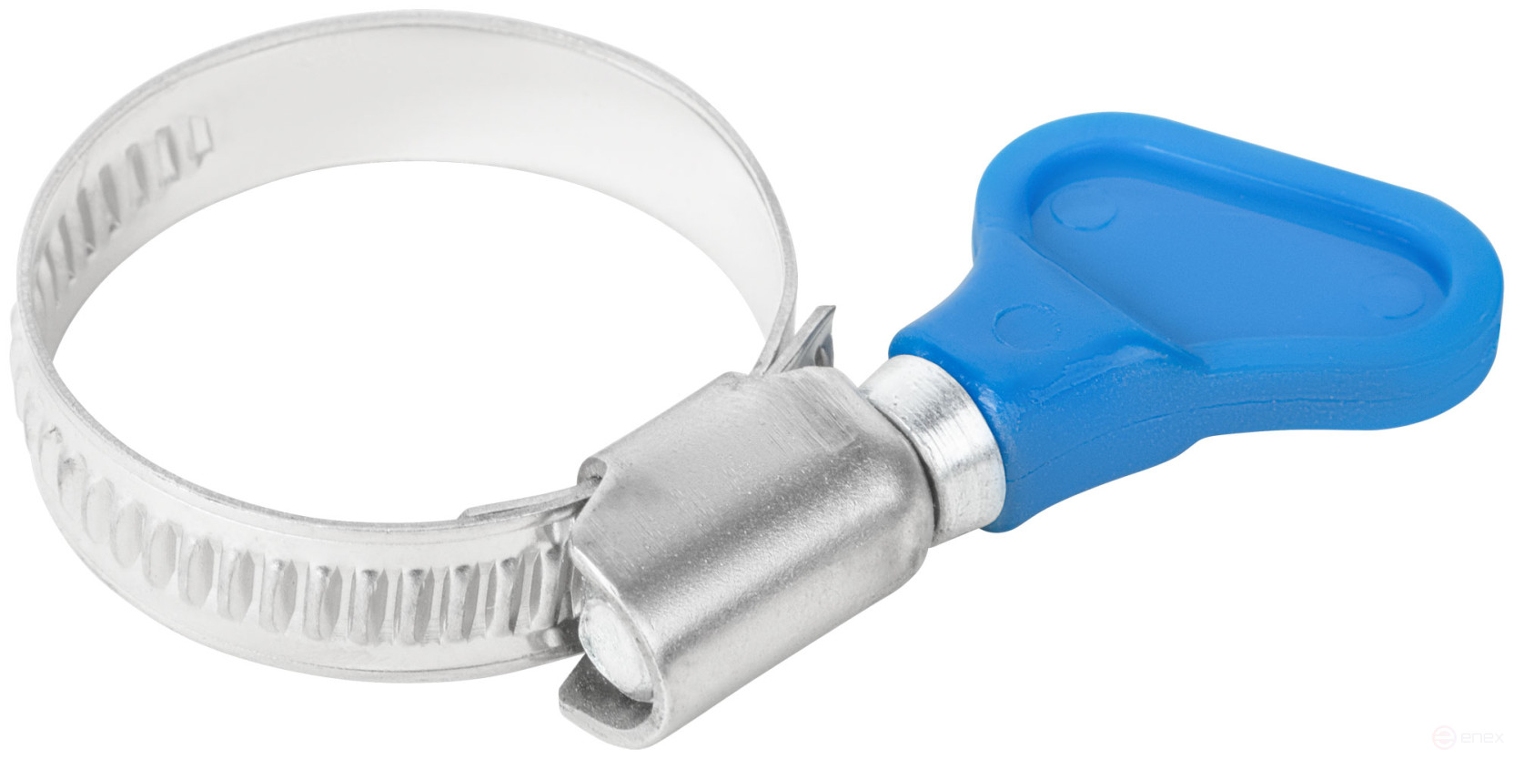Knurled crimping clamp with key, 9 mm wide, stainless steelsteel 20-32 mm