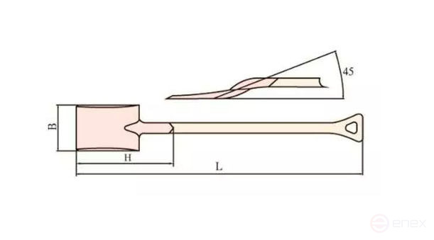 Лопата совковая (исп.B), искробезопасный сплав AlCu 198-1004, HORTZ
