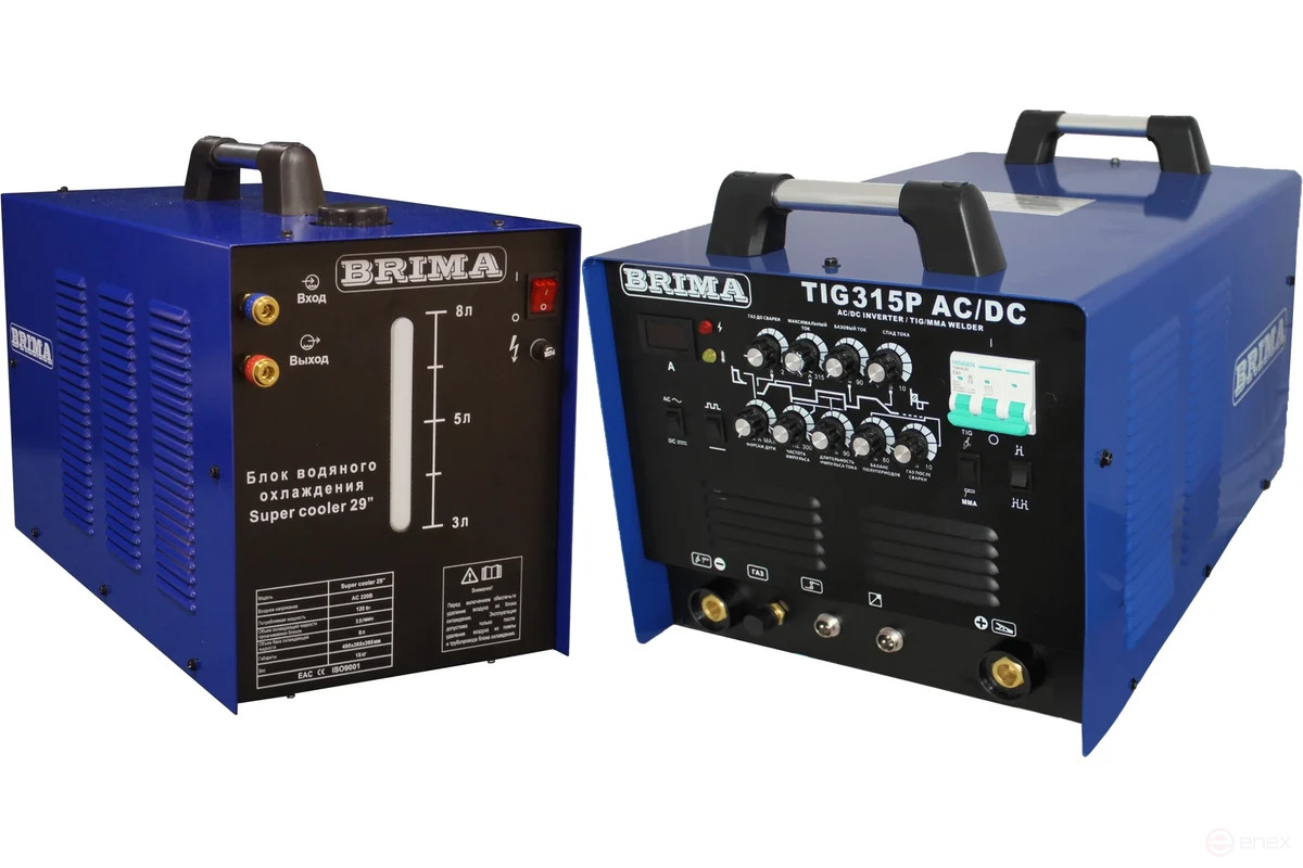 Инверторная установка Brima TIG 315P AC/DC блок охлаждения в комплекте