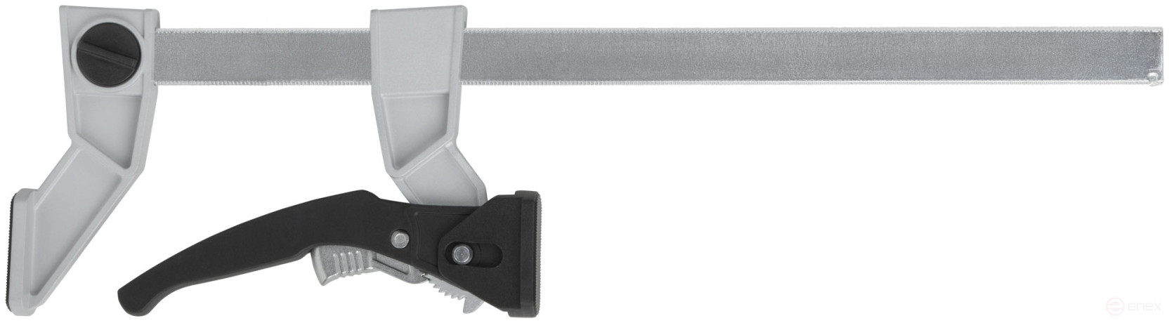 Струбцина рычажная быстрозажимная, усилие сжатия 200 кг, рычажный храповый механизм, металлический корпус, Профи, 90 х 300 мм