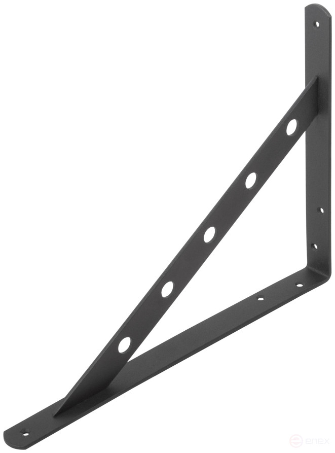 Уголок-кронштейн усиленный черный 300х225 мм