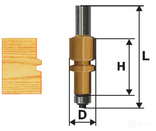 Milling cutter combined universal F22,2X38 mm, shank 12 mm