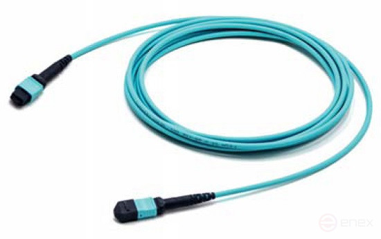 FHD-MC3-504-MPOF12/PS-MPOF12/PS-B-3M-LSZH-AQ Patch cord fiber optic MPO (mom) - MPO (mom), type B, 12 fibers, 50/125 (OM4), 40/100G, LSZH, 3 m