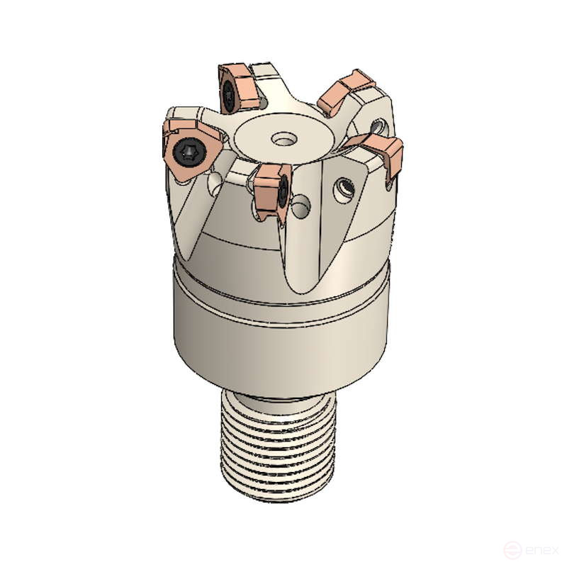 End mill XNMX 0403 Sco d-32 mm, Z-5, with screw shank M 16