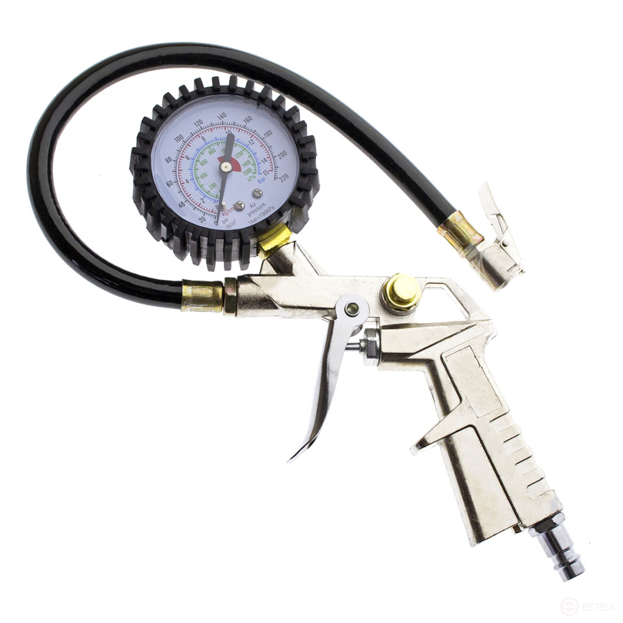 Pneumatic tire booster gun, with pressure gauge up to 15 atm., CHEGLOCK (10/50)