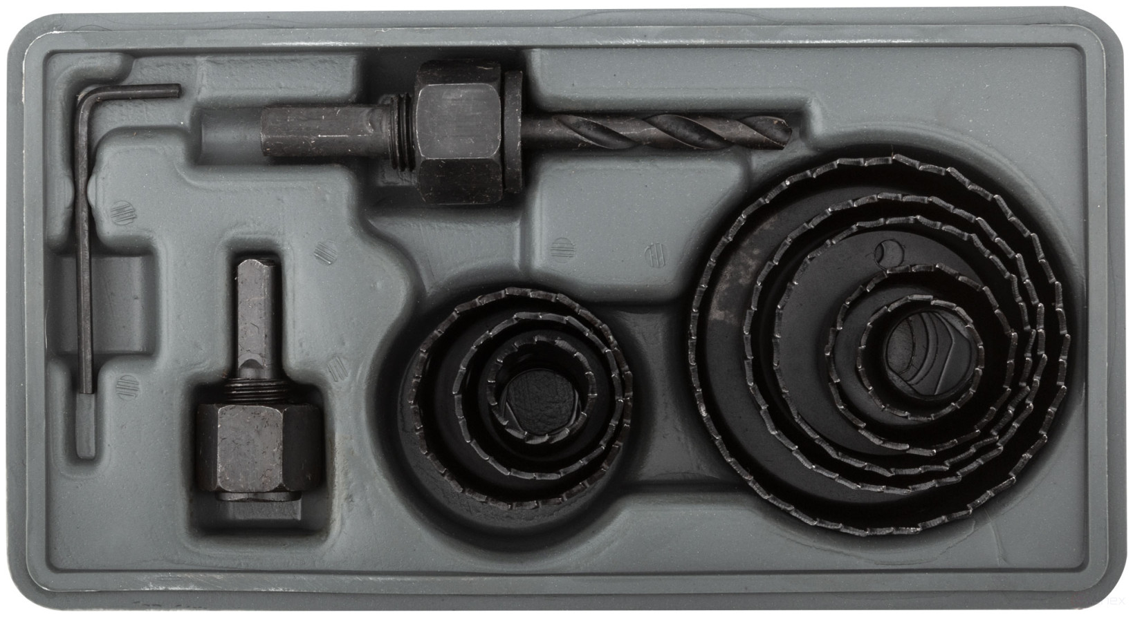 Пилы круговые набор 8 шт. (19, 22, 29, 32, 38, 44, 51, 64 мм) в кейсе