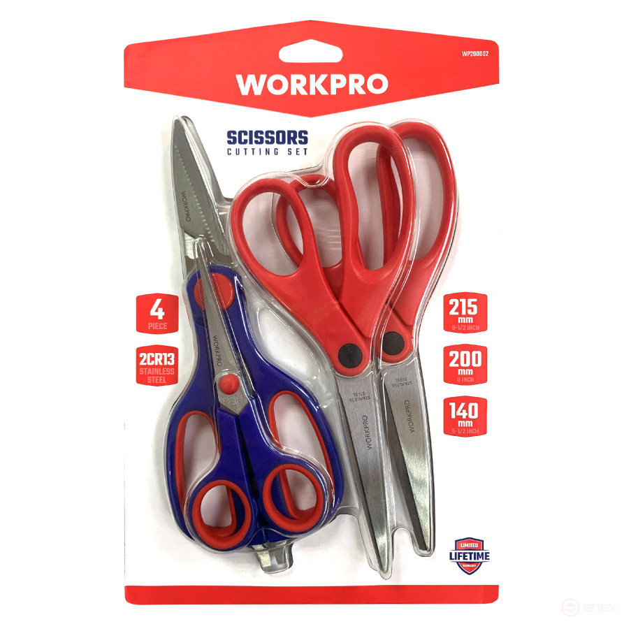 Scissors set of 4 pcs WP200002 WORKPRO