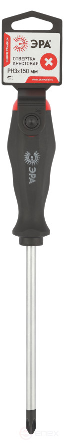 150PH3 Отвертка ЭРА PH 3х150 мм крестовая двухкомпонентная рукоятка