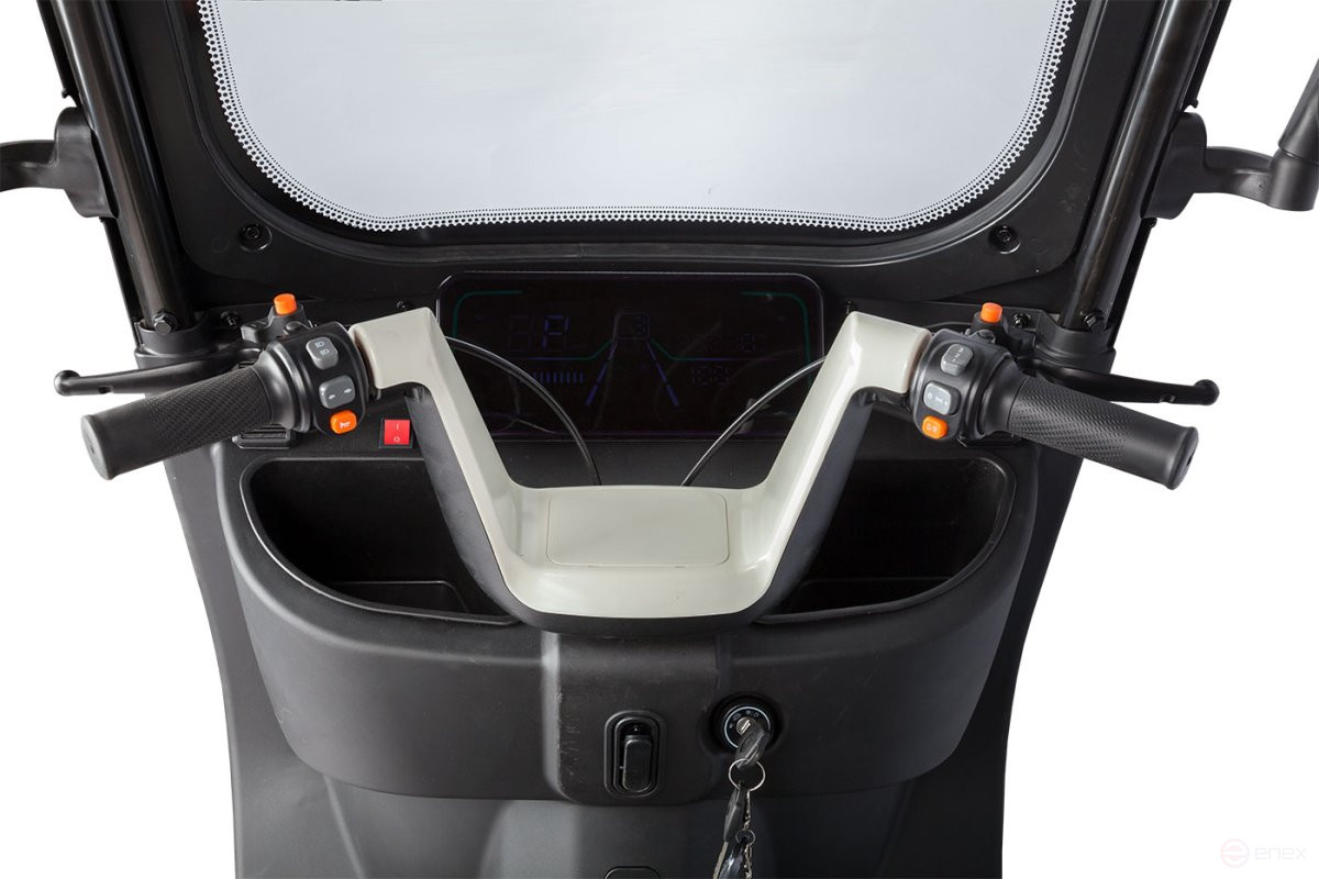 Electric tricycle Rutrike Gelbert Sarin 48V/60V 1000W, brown and white