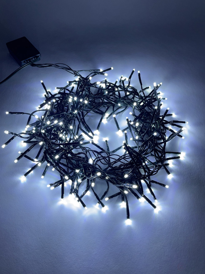LED Christmas Garland ERA ENIN - GC Tinsel 3.9m Green Wire Cold Light