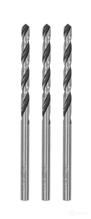 Drill bit for metal HSS F3.0 mm, 3 pieces, blister
