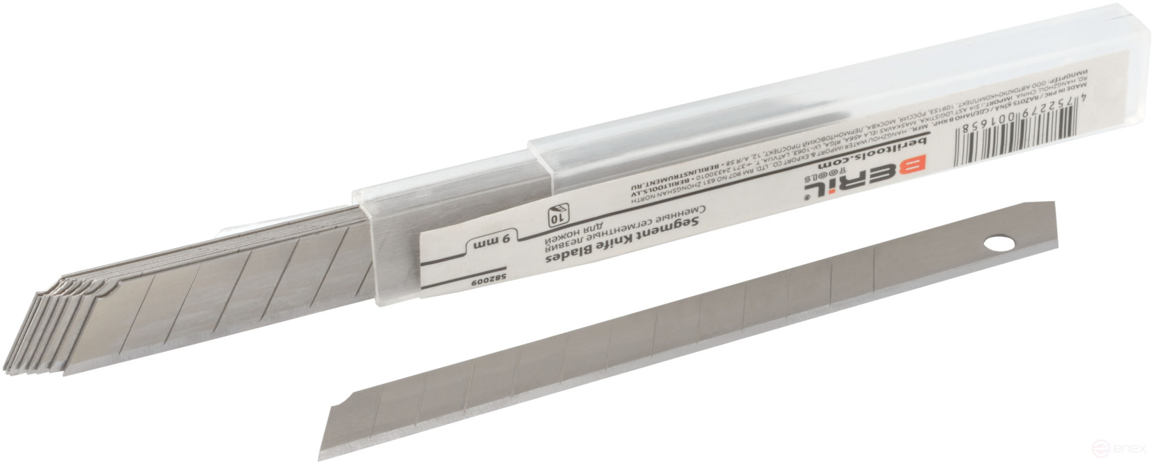 Knife blades with 9 mm segmented blade (10 pcs) BERIL