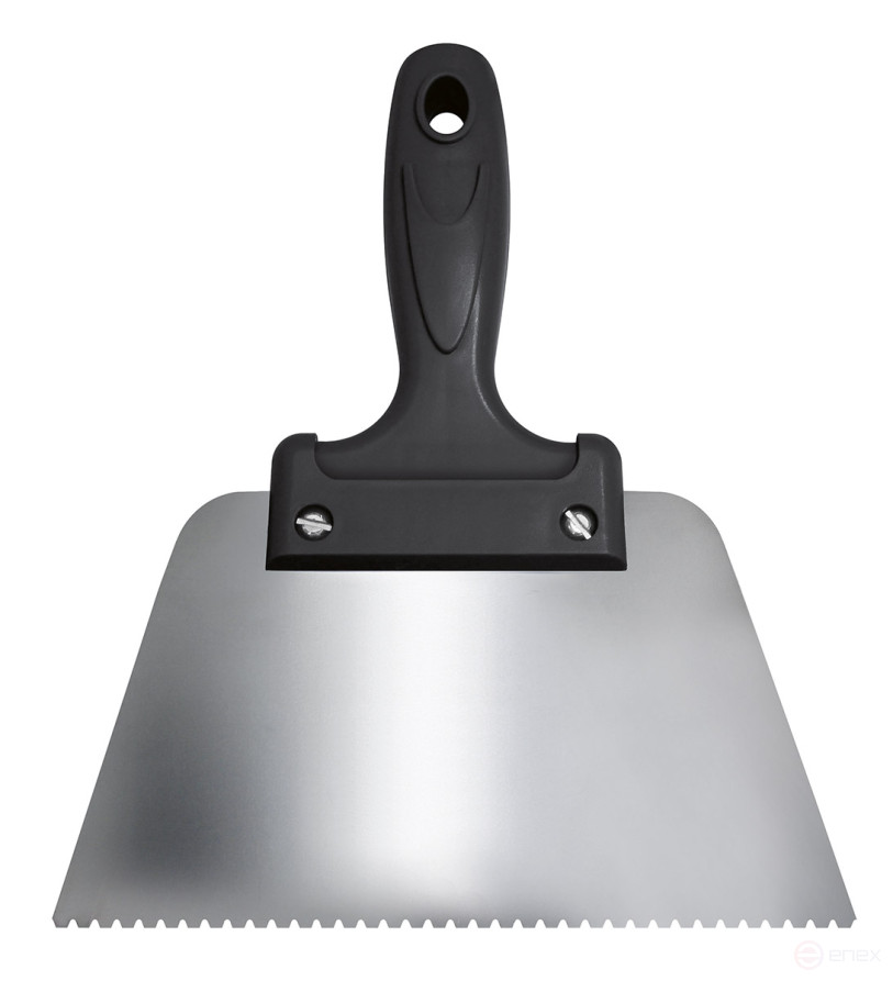 Toothed spatula for adhesive solutions, 180 mm