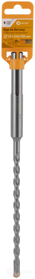 Concrete drill CUTOP Profi Plus, SDS-Max with cross tip, 12x340 mm