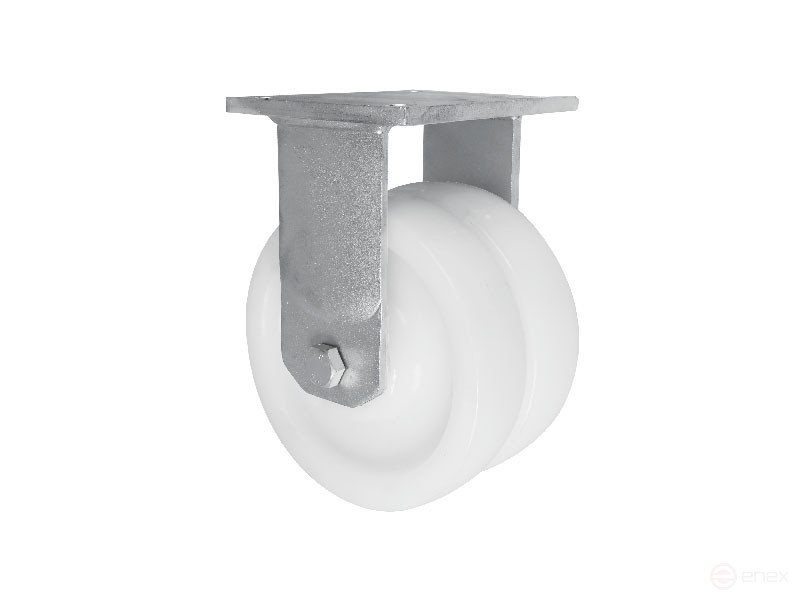 Wheel support d.200 mm non-rotating double heavy-duty cast polyamide