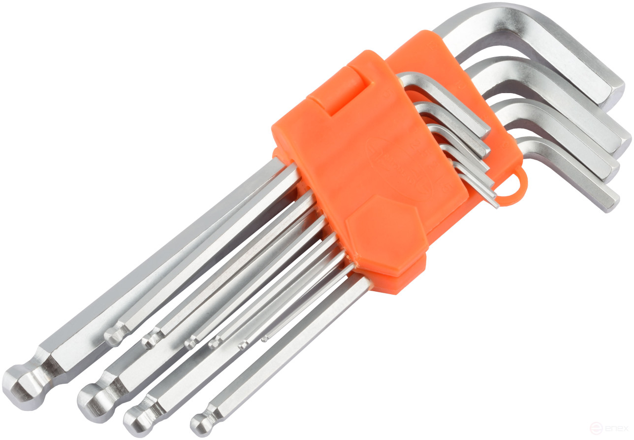 Набор Г-обр. шестигр. 10ч (1.5-12мм; CR-V; удлинённые; с шаром) АвтоDело (39150)