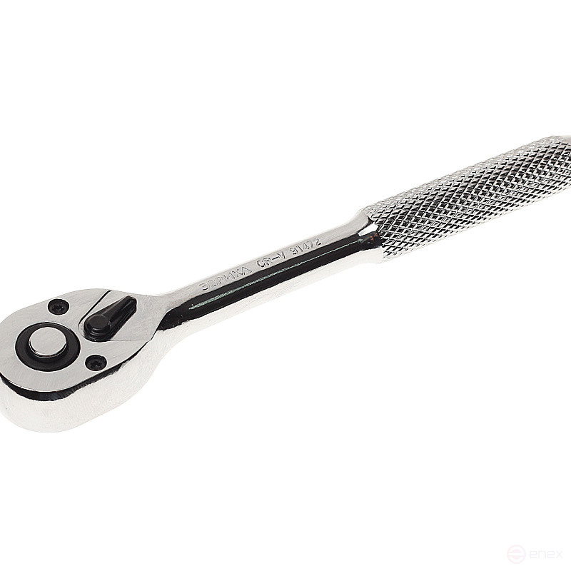 Трещотка ER-91472 1/4" 72-зубцовая с прямой рифленой металлической ручкой L-150мм ЭВРИКА /1/25/100