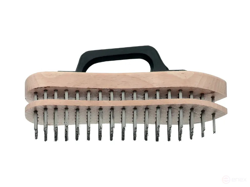 Щетка ручная, 5 рядная, 225х55 мм, стальная проволока STA 0,35 мм, высота ворса 38 мм